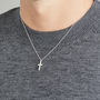 Men's Solid Silver Or Gold Cross Pendant Necklace, thumbnail 1 of 8