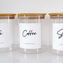 Set Of Tea, Coffee And Sugar Jars With Bamboo Lids, thumbnail 2 of 9