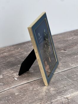 Isaac Jacobs Teal And Gold Tone Border Photo Frame, 3 of 3