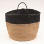 Natural And Black Colour Block Woven Laundry Basket, thumbnail 6 of 7