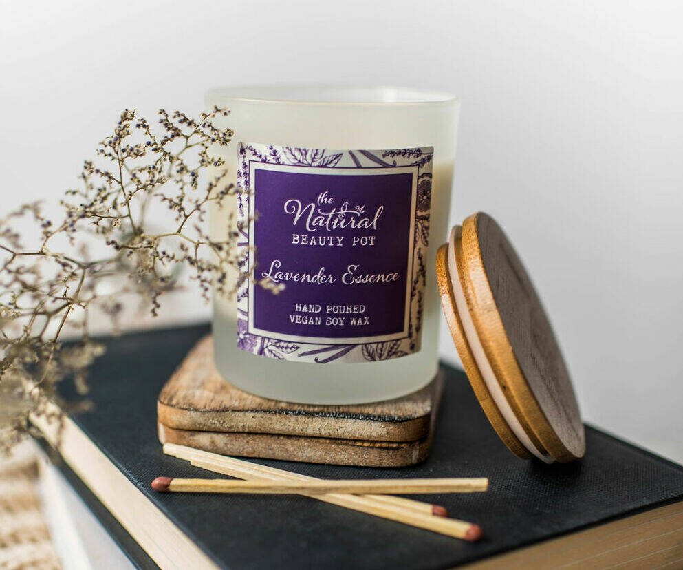 Lavender Essence Hand Poured Soy Candle, 1 of 4