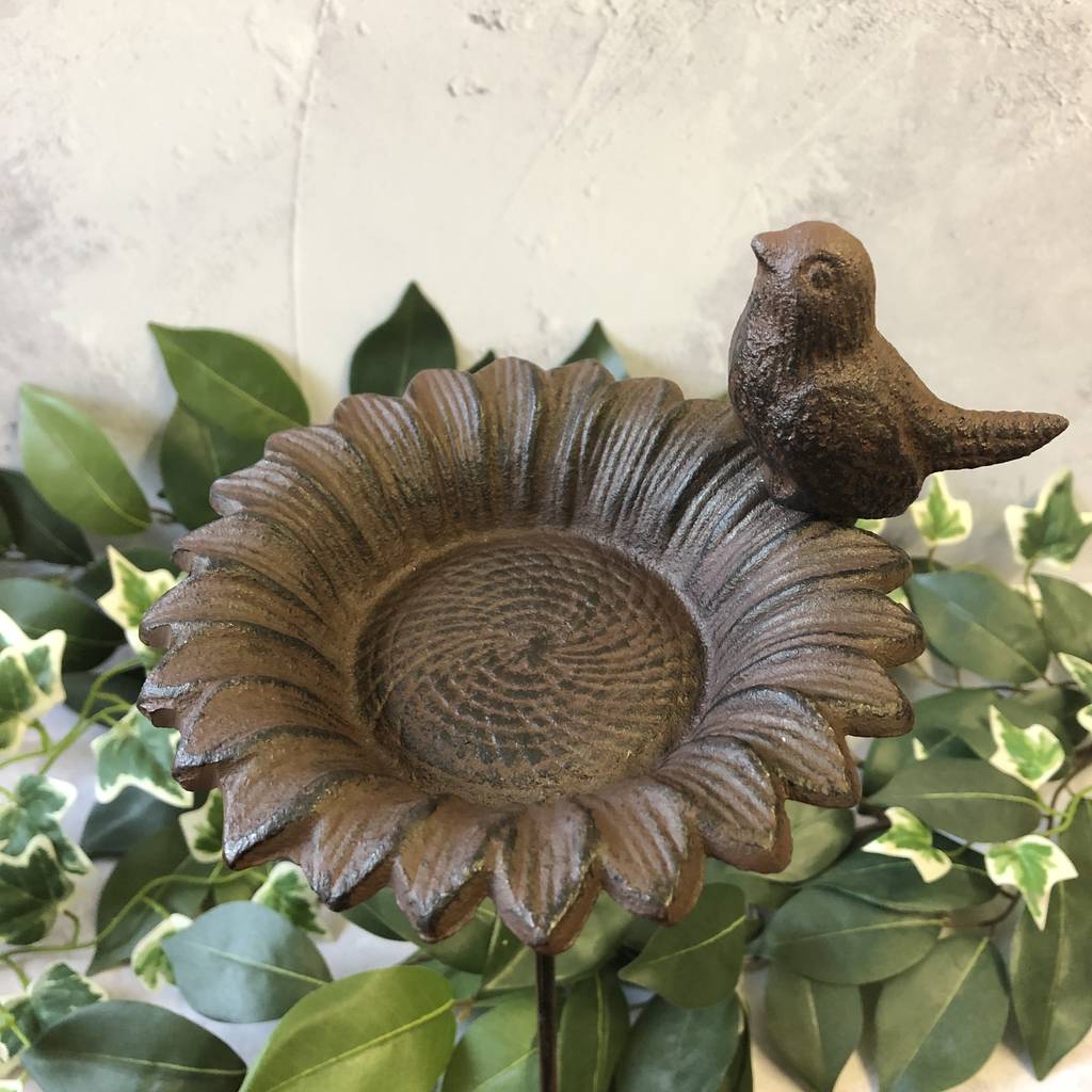 cast iron sunflower bird feeder by garden selections