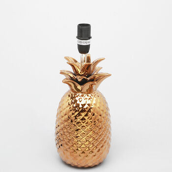 G Decor Ananas Doré Gold Pineapple Bedside And Table Lamp With Black Shade, 5 of 5