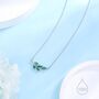 Sterling Silver Emerald Green Cz Leaf Pendant Necklace, thumbnail 1 of 12