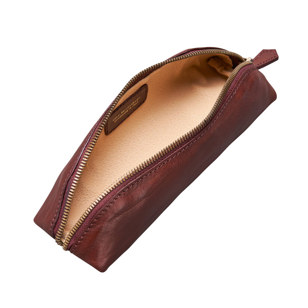 leather makeup brush holder