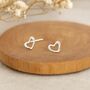 Sterling Silver Heart Stud Earrings, thumbnail 4 of 8