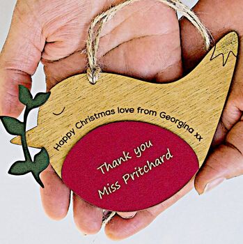 Personalised Xmas Robin With A Message Keepsake, 3 of 11