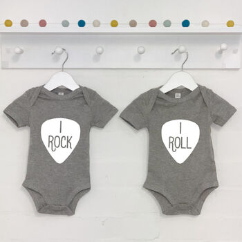 I Rock And I Roll Twin Babygrows, 4 of 5