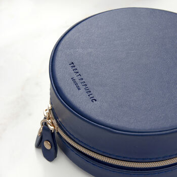 Personalised Blue Round Jewellery Case, 5 of 6