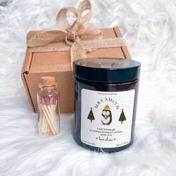 Personalised Teacher Christmas Candle Gift, 6 of 9