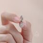 Daisy Flower Charmed Hoop Earrings In Sterling Silver, thumbnail 2 of 9