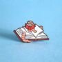 Bookworm Enamel Pin, thumbnail 3 of 5