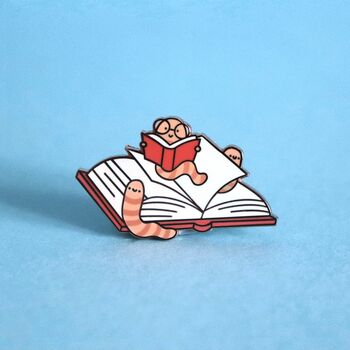 Bookworm Enamel Pin, 3 of 5