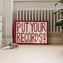 Retro Music Wall Art Put Your Records On Red Hand Painted Print, thumbnail 1 of 8