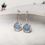 Handmade Blue Fire Opal Drop Earrings, thumbnail 3 of 7