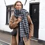 Charcoal Houndstooth Winter Scarf, thumbnail 2 of 4