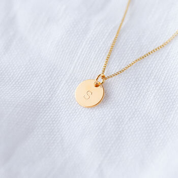 30th Birthday Gift For Her – Personalised Initial Disc Necklace, 3 of 9
