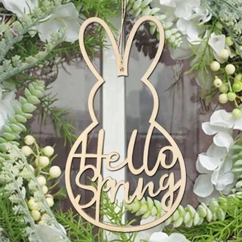 Hanging Hello Spring Wooden Sign, 4 of 4