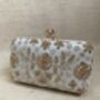 Blue Gold Handcrafted Rectangular Indian Clutch Bag, thumbnail 4 of 8
