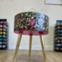 Pink Leopard Print Round Wooden Side Table With Drawer, thumbnail 6 of 10