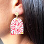 Red And White Statement Drop Earrings, thumbnail 1 of 4