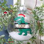 Personalised Dinosaur T Rex Christmas Tree Bauble, thumbnail 2 of 3