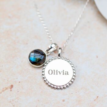 Personalised Labradorite Sterling Silver Necklace, 4 of 7