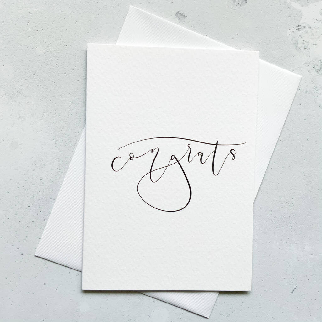 'Congrats' Modern Calligraphy Card By Eleri Haf Designs ...