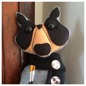 Artist Andy Handmade Raccoon Felt Art Doll Warhol, 2 of 4