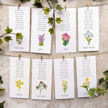 Floral Hanging Table Plan Cards, 2 of 6