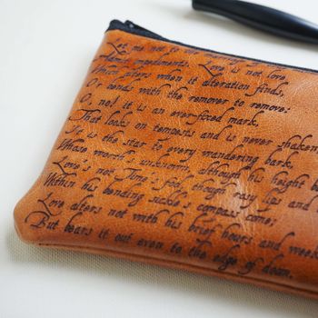 Sonnet 116 Leather Anniversary Pencil Case, 2 of 5