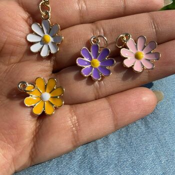 Boho Daisey Colourful Sun Flower Floral Charm Necklace, 3 of 4