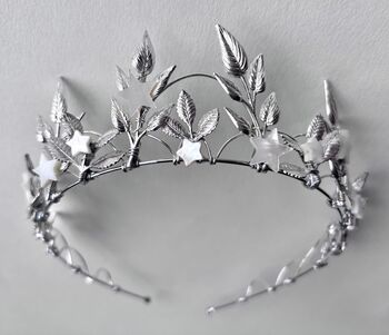 The Nova Crown Star Celestial Floral Crown Leaf Headpiece Flower Mother Of Pearl Shell, 3 of 9