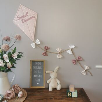 Sweet Dreams Nursery Wall Hanging, Pink Kite Decoration, 8 of 10