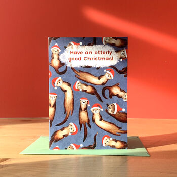 Otter Christmas Card Pack Of 12, 5 of 10