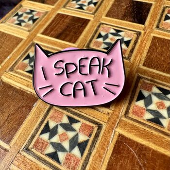 Enamel Pin, I Speak Cat Badge, 5 of 5