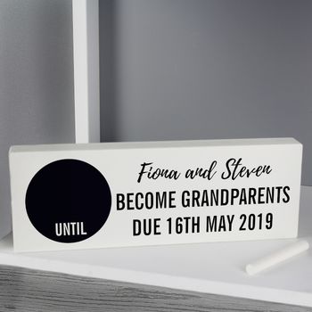 Personalised Classic Chalk Countdown Wooden Block Sign, 4 of 4