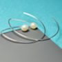 Handmade Sterling Silver Hoops With Pearl, thumbnail 3 of 8