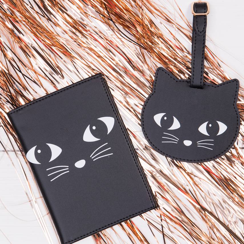 Cat Face Luggage Tag And Passport, 1 of 2