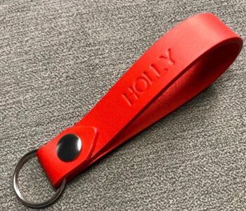 Personalised Red Leather Keyring, 6 of 10