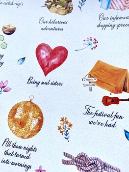 Galentines Personalised Illustrated Friend Print, 7 of 7