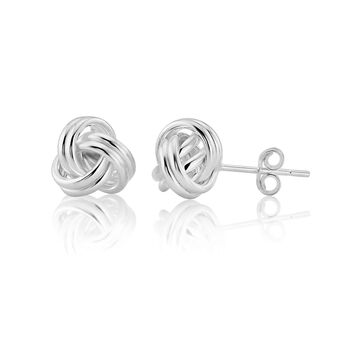 Onslow Sterling Silver Double Knot Stud Earrings, 4 of 4