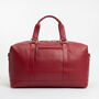Red Leather Holdall, Gym Bag, Travel Bag, thumbnail 3 of 8