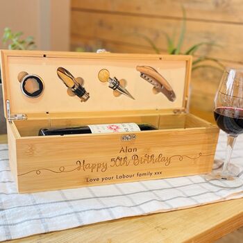 Personalised Four Piece Birthday Wine Bottle Gift Set, 2 of 2