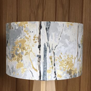 Silver Birch Contemporary Woodland Drum Lampshade, 8 of 10