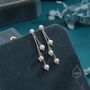 Sterling Silver Natural Freshwater Pearl Drop Dangle Earrings, thumbnail 5 of 12