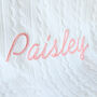 Personalised White Knitted Double Sided Blanket, thumbnail 2 of 8