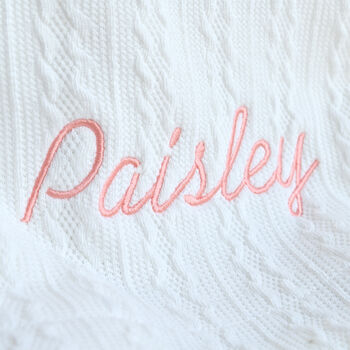 Personalised White Knitted Double Sided Blanket, 2 of 8