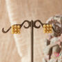 Filigree Square Detailed Stud Gold Plated Silver Earrings, thumbnail 6 of 9