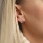 Sterling Silver Asymmetric Oval Stud Earrings, thumbnail 3 of 6